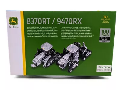 1/64 John Deere Silver 2 Piece 100 Year Ann. Set With 8370Rt, 9470Rx Special Ed. - Image 1 of 2
