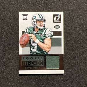 2015 Donruss BRYCE PETTY #DRT-BYP Rookie Threads JERSEY - NEW YORK JETS CARD