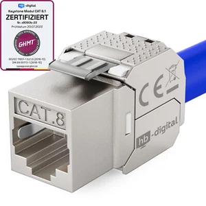 Module CAT8 Keystone Cat8.1 RJ45 Jack STP prise sans outil réseau LAN AWG22 - Photo 1/10