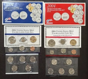 2004 US Mint Coin Sets P&D in Original Packaging - Total 22 BU Coins (#700) - Picture 1 of 5
