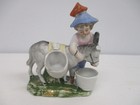 ANTIQUE GERMAN BISQUE CHILD with DONKEY SEWING PIN CUSHION ~ REPAIR