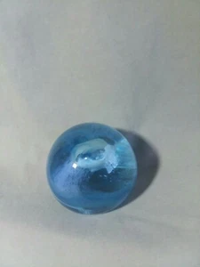 Caitness Moon Crystal Paperweight. Blue & White. 2" Diameter. - Picture 1 of 4