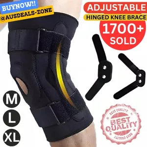 Hinged Knee Brace Adjustable Open Patella Support Swollen Tendon Ligament ACL - Picture 1 of 21