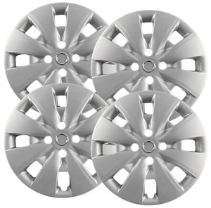 Set of (4) 15" Silver Hubcaps for Toyota Yaris 2006-2012, 8 Spoke, Heavy Duty - Picture 1 of 6