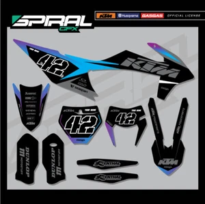 Custom MX Graphics Kit Factory Blackout KTM XC EXC EXCF 125 250 350 450 2021 - Picture 1 of 5