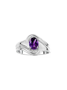 RYLOS Designer Swirl Style Ring, Sterling Silver, Gemstone & Diamond, Sizes 5-10 - Picture 1 of 29