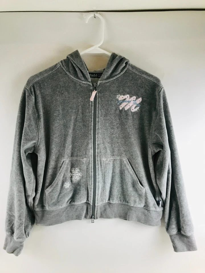 Moletom com capuz Mudd, feminino tamanho grande, cinza, zíper completo, Dream Team, bolsos - Imagem 1 de 4