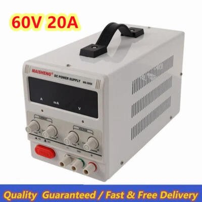 220V 60V/20A Adjustable DC Stabilized Power Supply Precision Variable Digital - Image 1 of 4