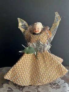 Vintage Holt Howard Angel Ornament Mini Tree Topper Porcelain Head 1950s 8 1/2” - Picture 1 of 9