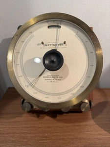 Antique Roller-Smith Co. Wattmeter Brass Electrical Instrument Bethlehem PA USA - Picture 1 of 3