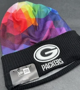 New Era GREEN BAY PACKERS Youth Knit Beanie Skullcap Crucial Catch On Field NWT - Picture 1 of 5