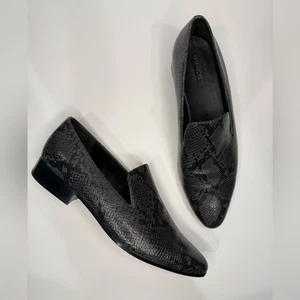 Vince Lena Snakeskin-Embossed Leather Loafers Size 8.5 - Picture 1 of 9