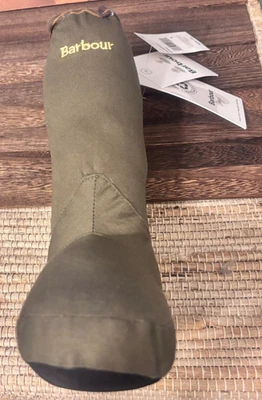 NWT Barbour Green Wellington Boot Logo Stuffed Squeaker Dog Toy - Image 1 of 4