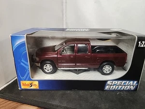 Maisto Maroon 2002 Dodge Ram Quad Cab Pickup Truck 1:27 Scale - Picture 1 of 7