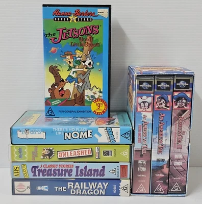 VHS The Jetsons Basil Brush Unleashed Railway Dragon An American Tail Box Set - image 1 of 4