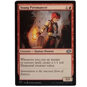 x1 Young Pyromancer J22 MTG M/NM Uncommon Red Creature Human Shaman TCG CCG - Picture 1 of 3