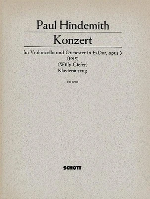 Cello Concerto Eb Major op. 3 Paul Hindemith Piano Reduction Orchestra and Cello - Image 1 of 4
