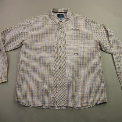 True Flies Shirt Mens XL Long Sleeve Button Front Lightweight Checks - Image 1 of 4