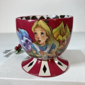 Disney Alice in Wonderland Teacup Ornament With Tag Mad Hatter Flowers - Picture 1 of 9