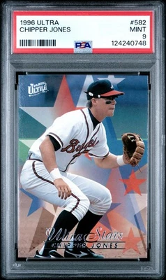 PSA 9 MINT 1996 ULTRA STARS CHIPPER JONES #582 BRAVES 40748 B294 - Image 1 of 2