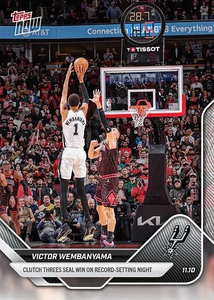 PRESALE 2025-26 NBA Topps Now Victor Wembanyama Base Card #49 Spurs - Bild 1 von 2
