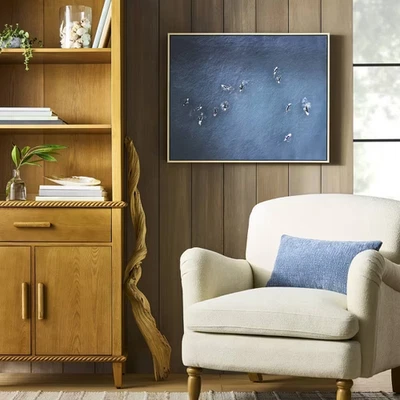 24"x30" Ocean Surf Framed Canvas - Threshold™ designed with Studio McGee NWT - Image 1 of 3