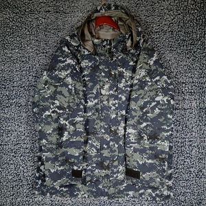 Parka Working US Navy Jacket Men's L Gore-Tex Hooded Camouflage Nylon Gray Blue - Picture 1 of 19
