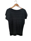 Lauren Ralph Lauren Cable Knit Sweater Medium Short Sleeve Black Cotton Blend