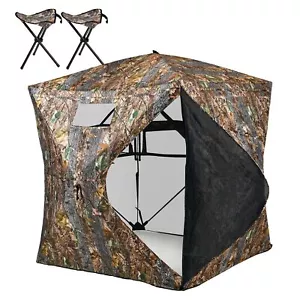 360° See Through Ground Blind for Deer Hunting Blind 2-3&3-4 Person Hunting Deer - Picture 1 of 12