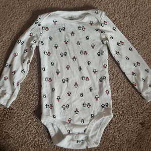 Carter's 24 Months White Penguin Longsleeve One Piece - Picture 1 of 5