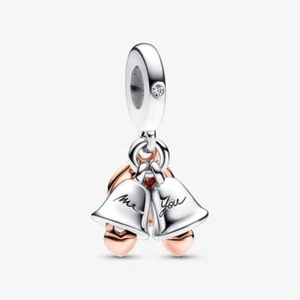 Pandora charm pendente campane nuziali "Just Married" 782592C01 - Foto 1 di 3