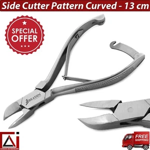 Heavy Duty Thick Hand Foot Toenail Clippers Side Cutter Pattern Handle Curved CE - Picture 1 of 7