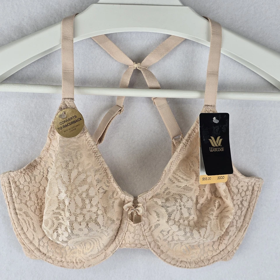 WACOAL 851205 HALO LACE Molded UW Bra J-Hook NUDE 30DD