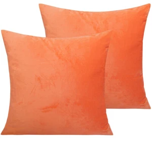 Throw Pillow Cover Set of 2 Nice Rich Colors Velvet Cushion Case Home Decor - Picture 1 of 64