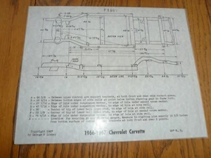 1966 1967 Chevrolet Corvette komplette Fahrwerksangaben - Bild 1 von 1