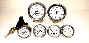 Smiths 52mm Kit TempF Oil Fuel Volt Gauge + Speedo 0-120MPH + 0-80 RPM 100mm WC - Picture 1 of 3