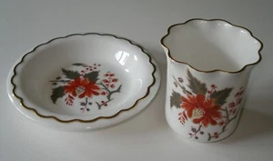 Royal Worcester 1964 Lynbrook Floral Ashtray & Cigarette Holder or Dish & Vase  - Picture 1 of 8