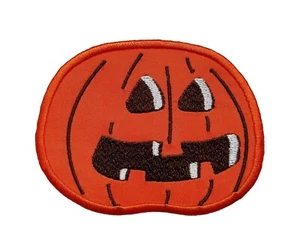 Jack O' Lantern Halloween Brodé Applique Fer à Repasser Astuce ou Gâterie - Photo 1/4