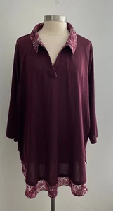 Catherines Light Weight Purple Collared Sweater Plus Size 4X New NWT - Picture 1 of 4