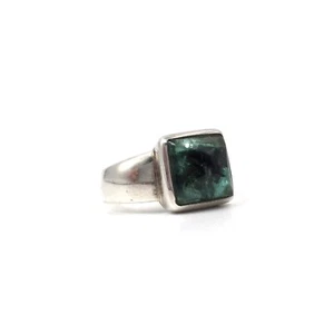 Anillo de plata 925 anillo de banda macizo 4.44ct esmeralda joyería esmeralda 20.0mm / 63 - Imagen 1 de 16