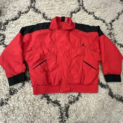 RARE  Vintage 90's Nike Air Jordan Flight Puffer Jacket Red Black 23 size Medium - Image 1 of 4