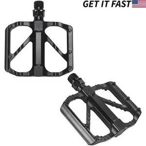 9/16" Flat MTB Cycling Bike Bicycle Bearing Pedals Aluminum Alloy Non-slip Cleat - Picture 1 of 13