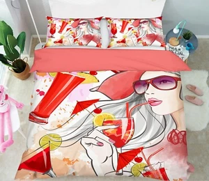 3D Red Fruit Juice KEP249 Bed Pillowcases Quilt Duvet Cover Luna - Picture 1 of 7