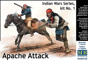 Master Box MB 1/35 35188 Apache Attack (Indian Wars, Kit.1) (2 Figs & 1 Horse) - Picture 1 of 2