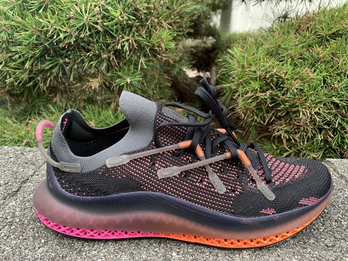 Nuove Adidas 4D FUSIO Primeknit da uomo nere grigio arancione rosa FZ2414 taglia 10