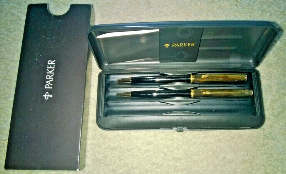 Parker мяч шариковая ручка и механические карандаши набор скольжения и жесткий кнопка чехол - Изображение 1 из 1