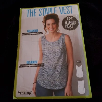 Simply Sewing The Staple Vest Easy Sew Top Pattern Bust Size 32.5 - 48 UNCUT - Image 1 of 4