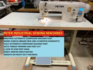 INDUSTRIAL AUTOMATIC COMPOUND WALKING FOOT SEWING MACHINE KL9912A - Picture 1 of 7
