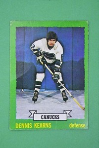 1973-74 O-Pee-Chee #162 Dennis Kearns (73-74 OPC LIGHT BACK) LOW GRADE