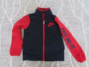 Nike Zip Up fleece Jacket Just Do It navy blue/red Size small-4-5 yrs-never worn - Picture 1 of 6